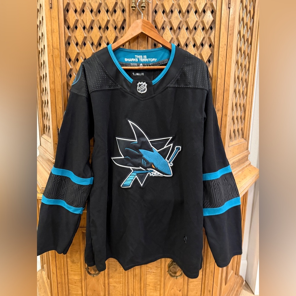 adidas Men’s San Jose Sharks Black Teal NHL Jersey